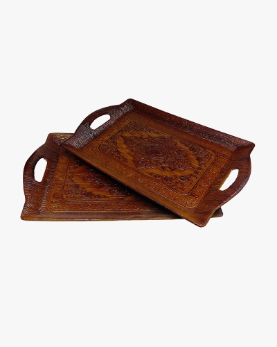 Wooden Colored Tray (Plastic)