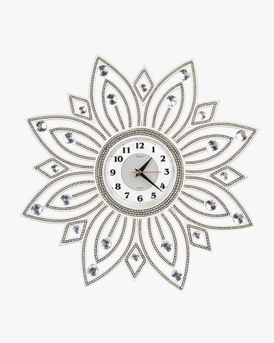 Taşlı Duvar Saati (Plastik,Beyaz)