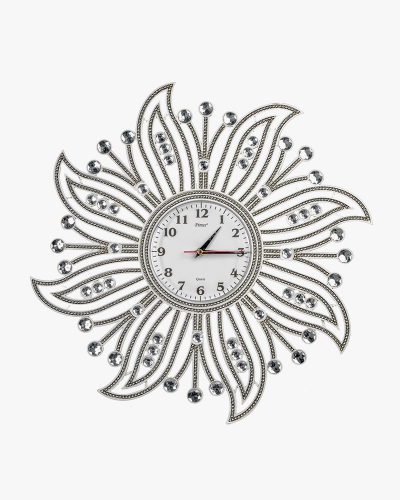 Rhine Stone Wall Clock (Plastic, White)