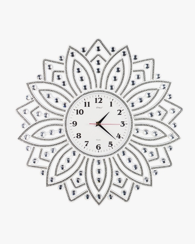 Rhine Stone Wall Clock (Plastic, White)