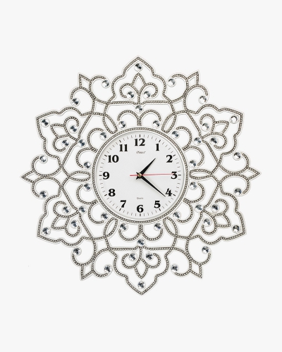 Rhine Stone Wall Clock (Plastic, White)