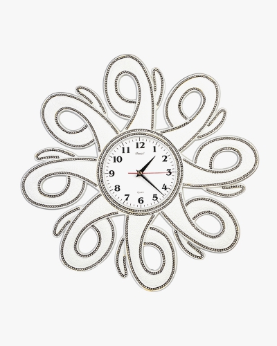 Rhine Stone Wall Clock (Plastic, White)