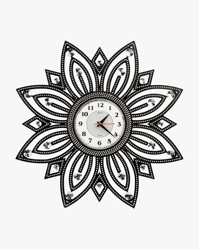 Rhine Stone Wall Clock (Plastic, Black)