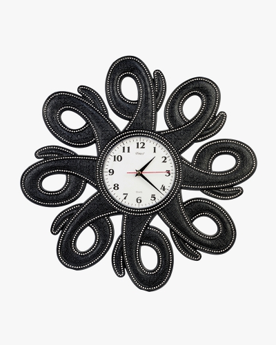 Rhine Stone Wall Clock (Plastic, Black)