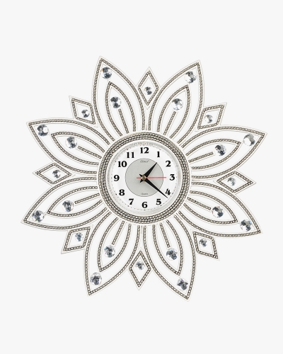 Rhine Stone Wall Clock (Plastic, White)